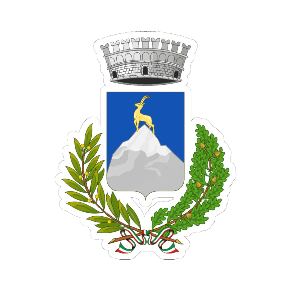 Valsavarenche-Stemma (Italy) (Coat of Arms) STICKER Vinyl Kiss-Cut Decal 4 Inch White - The Sticker Space