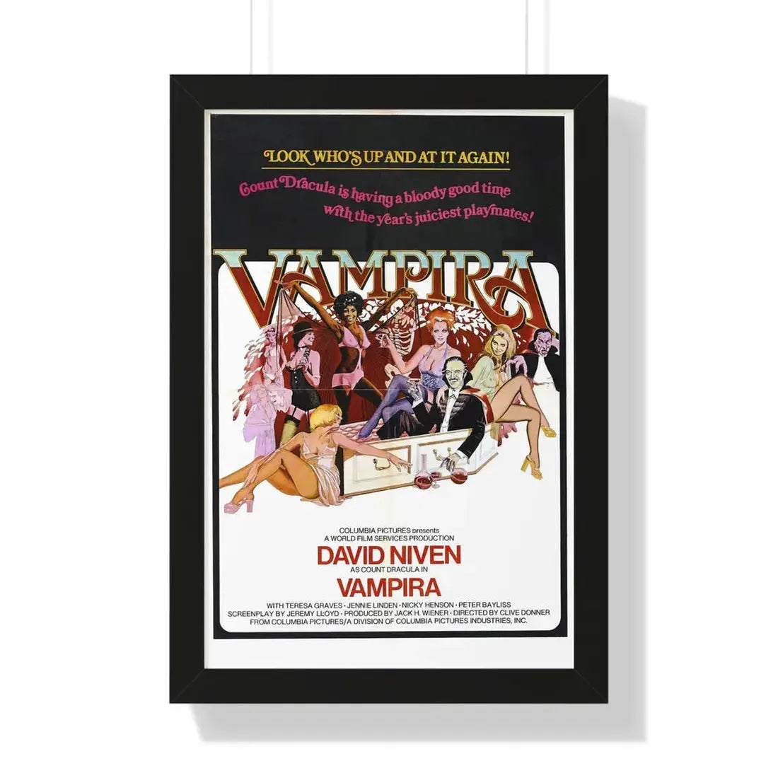 VAMPIRA 1974 - Framed Movie Poster 16″ x 24″ Black - The Sticker Space