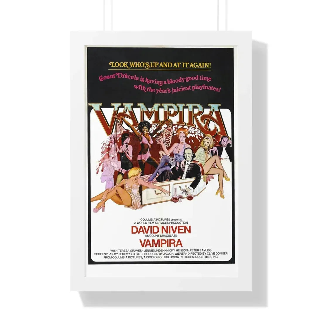 VAMPIRA 1974 - Framed Movie Poster 16″ x 24″ White - The Sticker Space