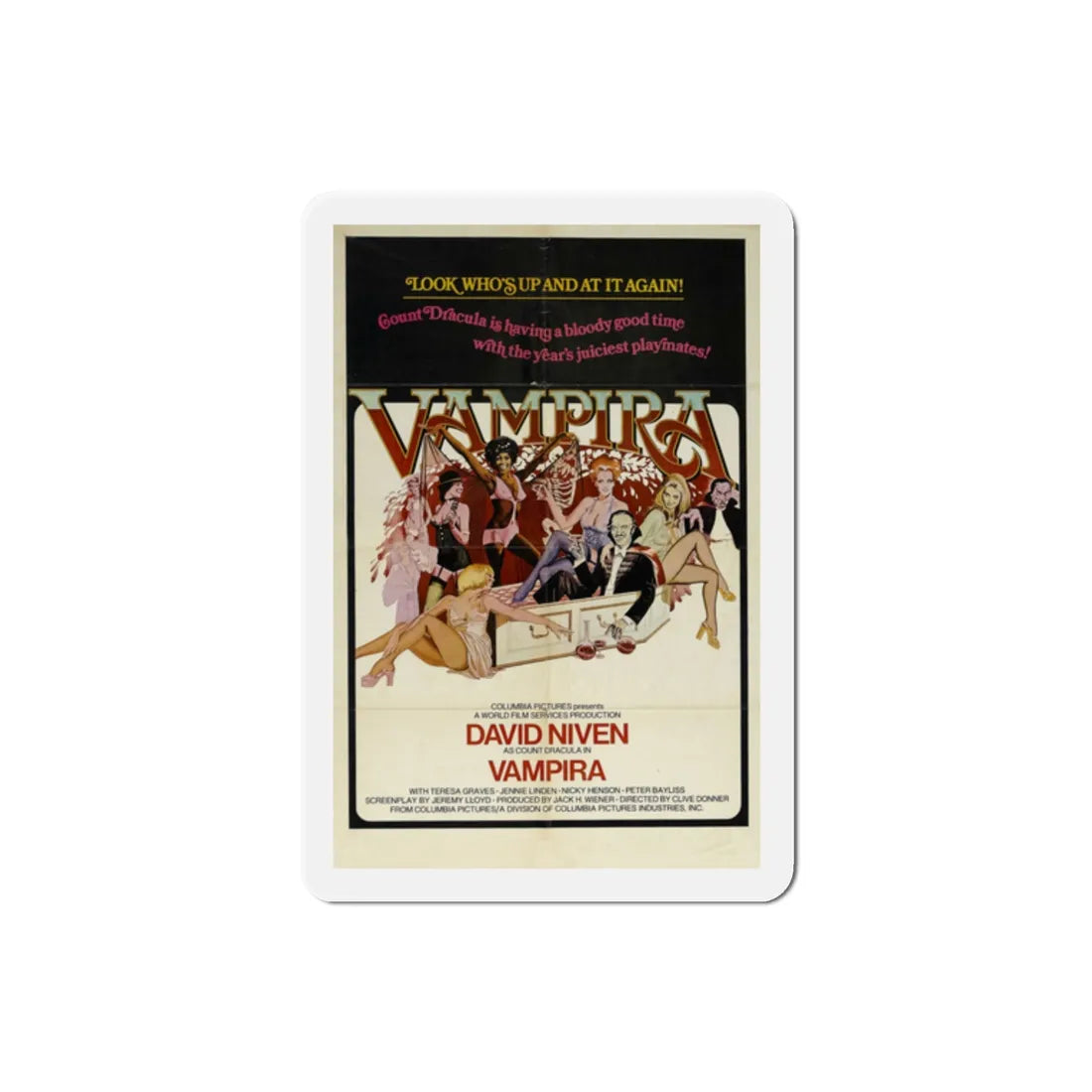 Vampira 1974 Movie Poster Refrigerator Magnet 2 Inch - The Sticker Space