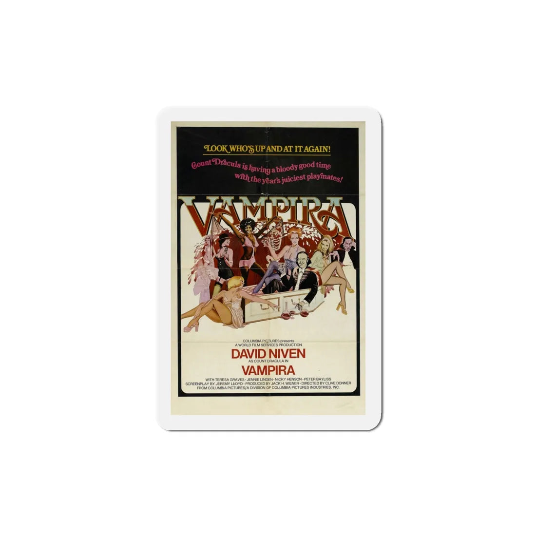 Vampira 1974 Movie Poster Refrigerator Magnet 4 Inch - The Sticker Space