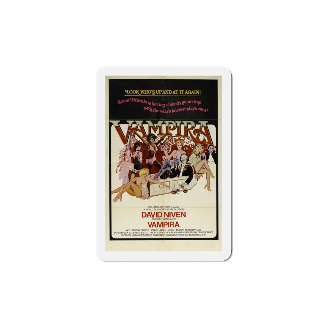 Vampira 1974 Movie Poster Refrigerator Magnet 5 Inch - The Sticker Space