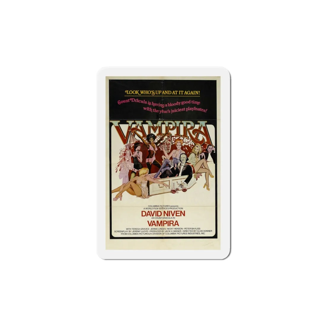 Vampira 1974 Movie Poster Refrigerator Magnet 6 Inch - The Sticker Space