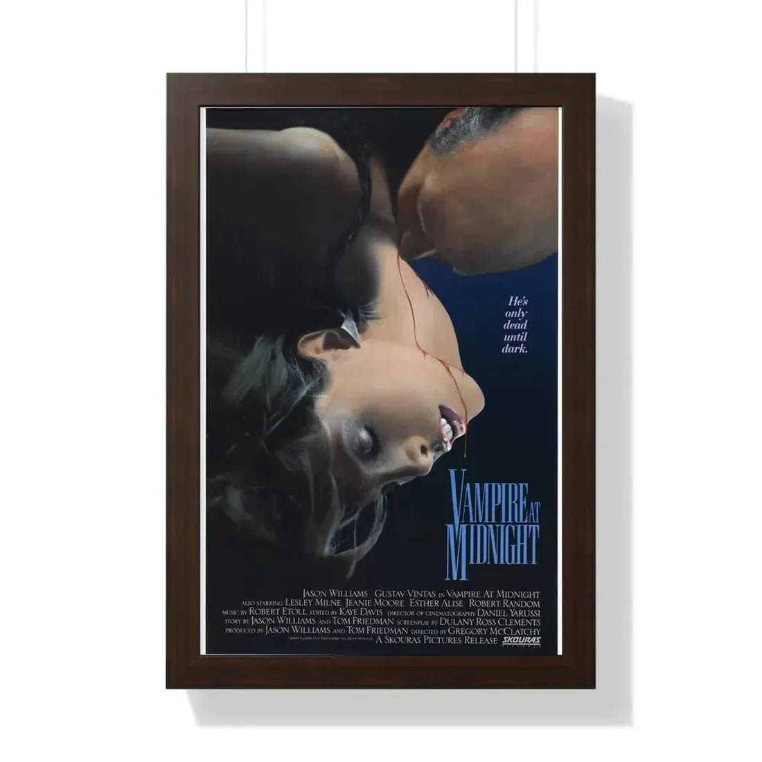 VAMPIRE AT MIDNIGHT 1988 - Framed Movie Poster 16″ x 24″ Walnut - The Sticker Space