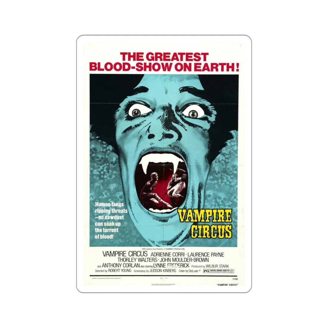 Vampire Circus 1972 Movie Poster STICKER Vinyl Die-Cut Decal 5 Inch - The Sticker Space