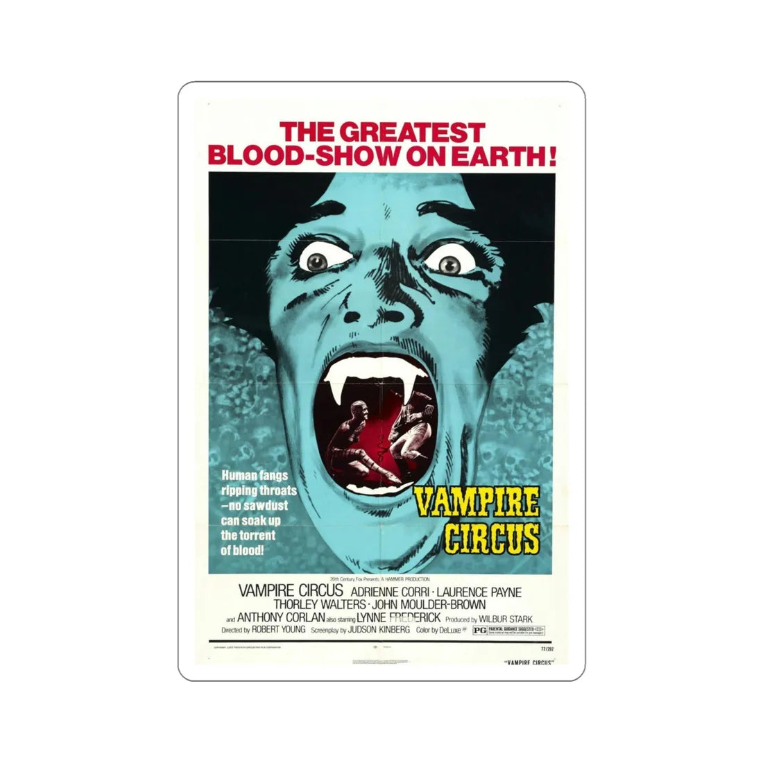 Vampire Circus 1972 Movie Poster STICKER Vinyl Die-Cut Decal 6 Inch - The Sticker Space