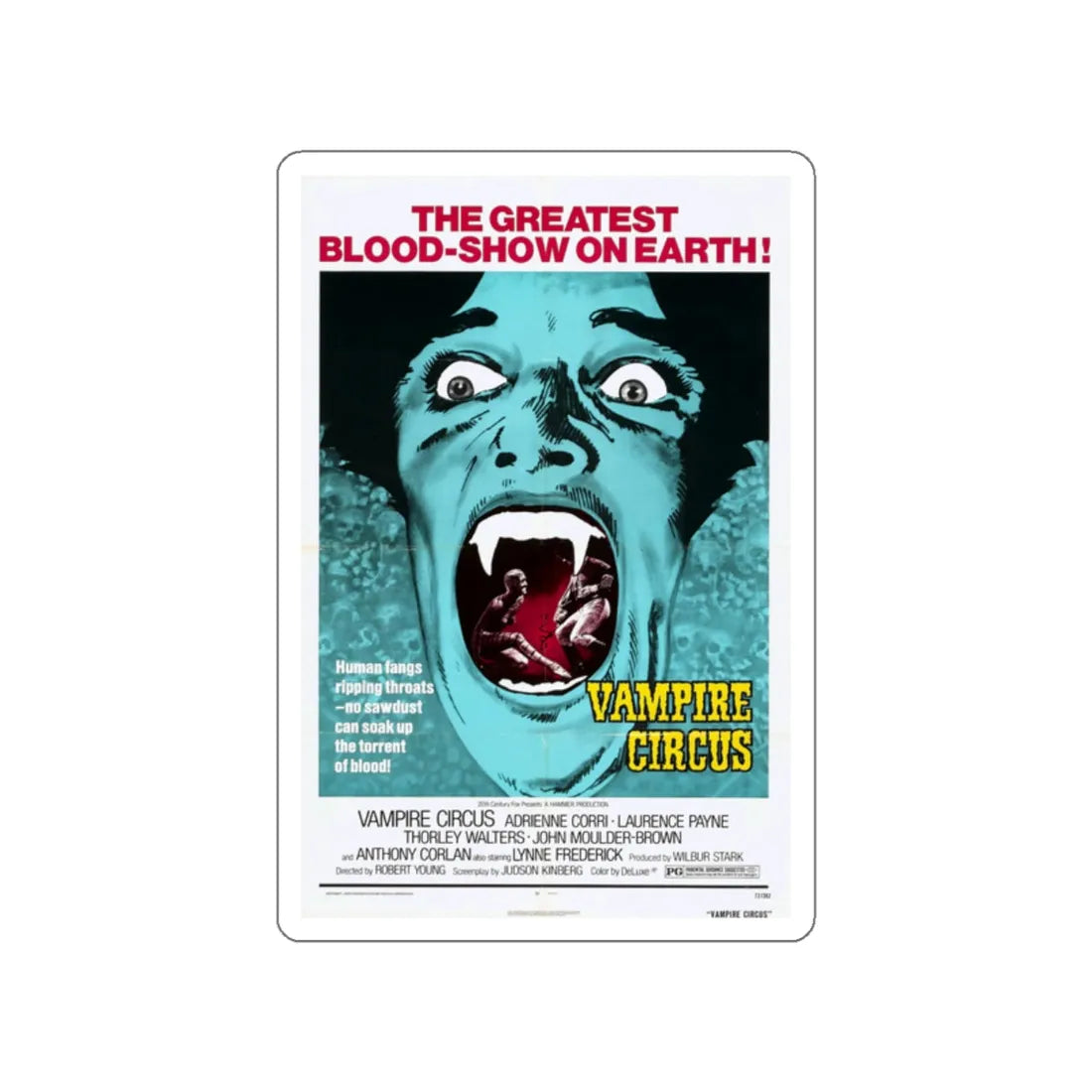 VAMPIRE CIRCUS (2) 1972 Movie Poster STICKER Vinyl Die-Cut Decal 2 Inch - The Sticker Space