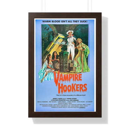 VAMPIRE HOOKERS 1978 - Framed Movie Poster 16″ x 24″ Walnut - The Sticker Space