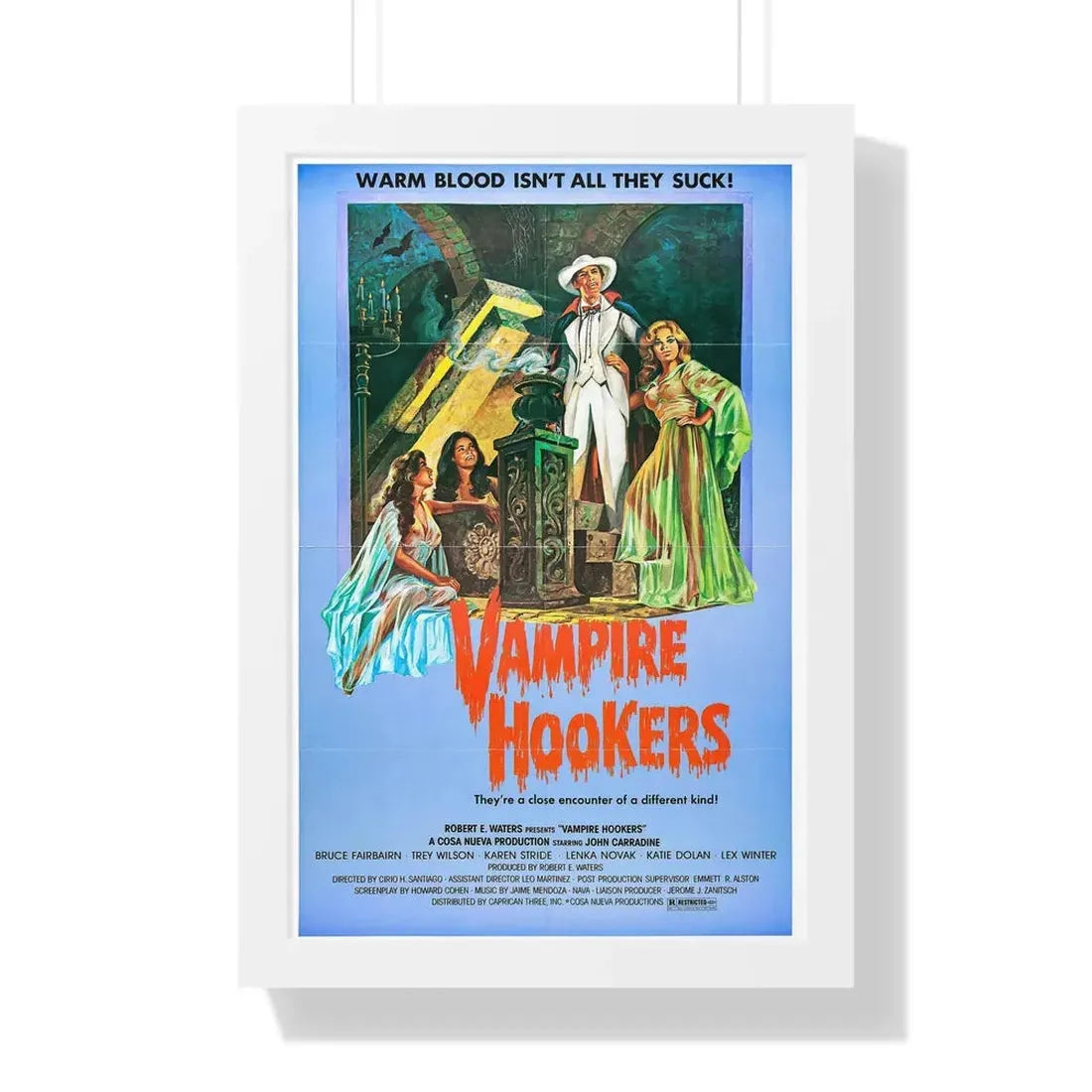 VAMPIRE HOOKERS 1978 - Framed Movie Poster 16″ x 24″ White - The Sticker Space