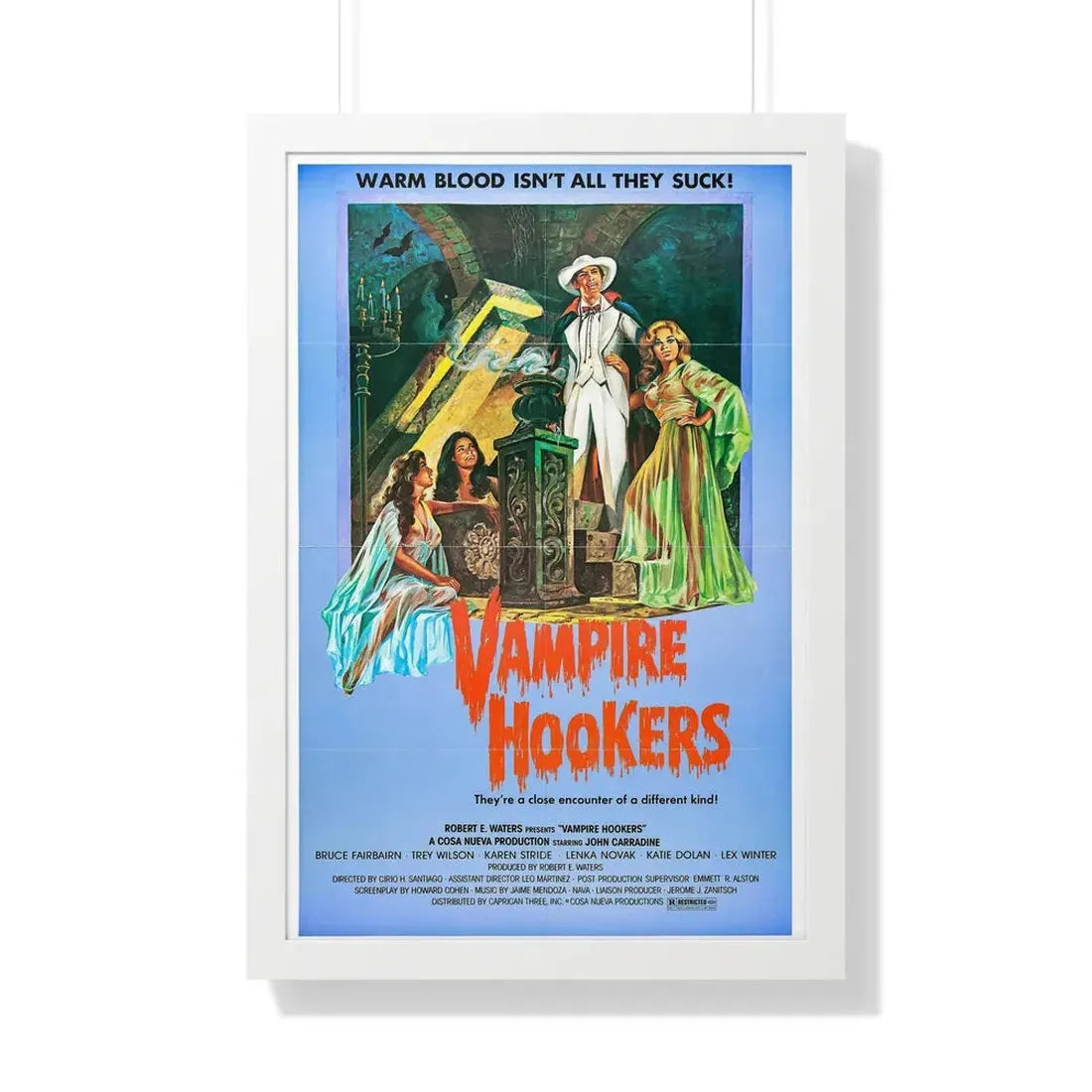 VAMPIRE HOOKERS 1978 - Framed Movie Poster 20" x 30" White - The Sticker Space