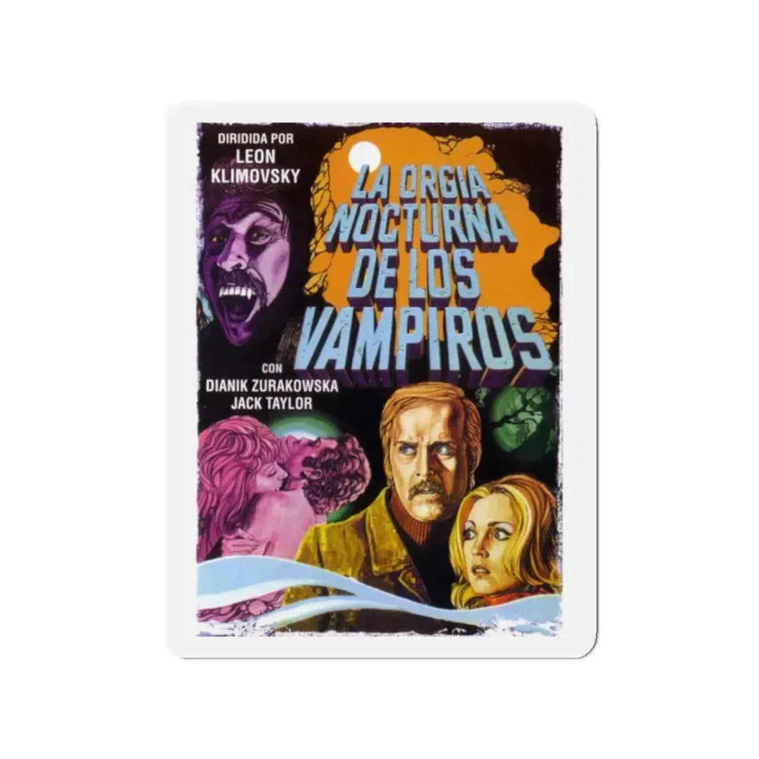 VAMPIRES NIGHT ORGY (SPANISH) 1973 Movie Poster - Refrigerator Magnet 2 Inch Die-Cut - The Sticker Space