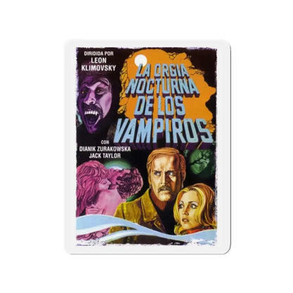 VAMPIRES NIGHT ORGY (SPANISH) 1973 Movie Poster - Refrigerator Magnet 2 Inch Die-Cut - The Sticker Space