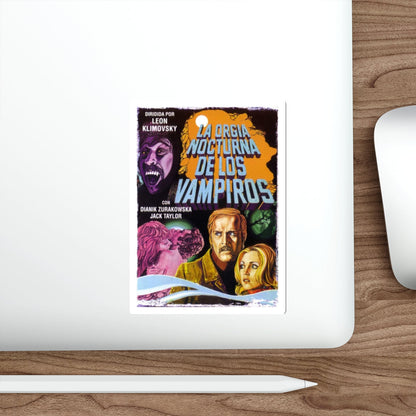 VAMPIRES NIGHT ORGY (SPANISH) 1973 Movie Poster STICKER Vinyl Die-Cut Decal-The Sticker Space