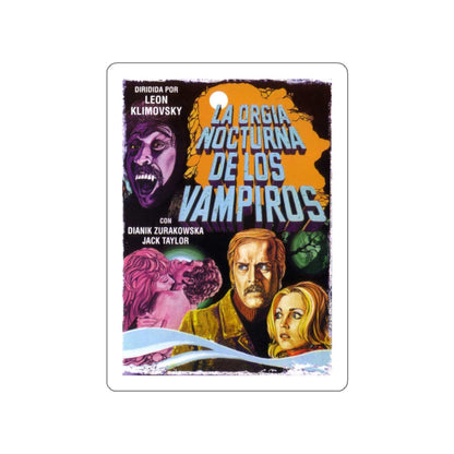 VAMPIRES NIGHT ORGY (SPANISH) 1973 Movie Poster STICKER Vinyl Die-Cut Decal-White-The Sticker Space