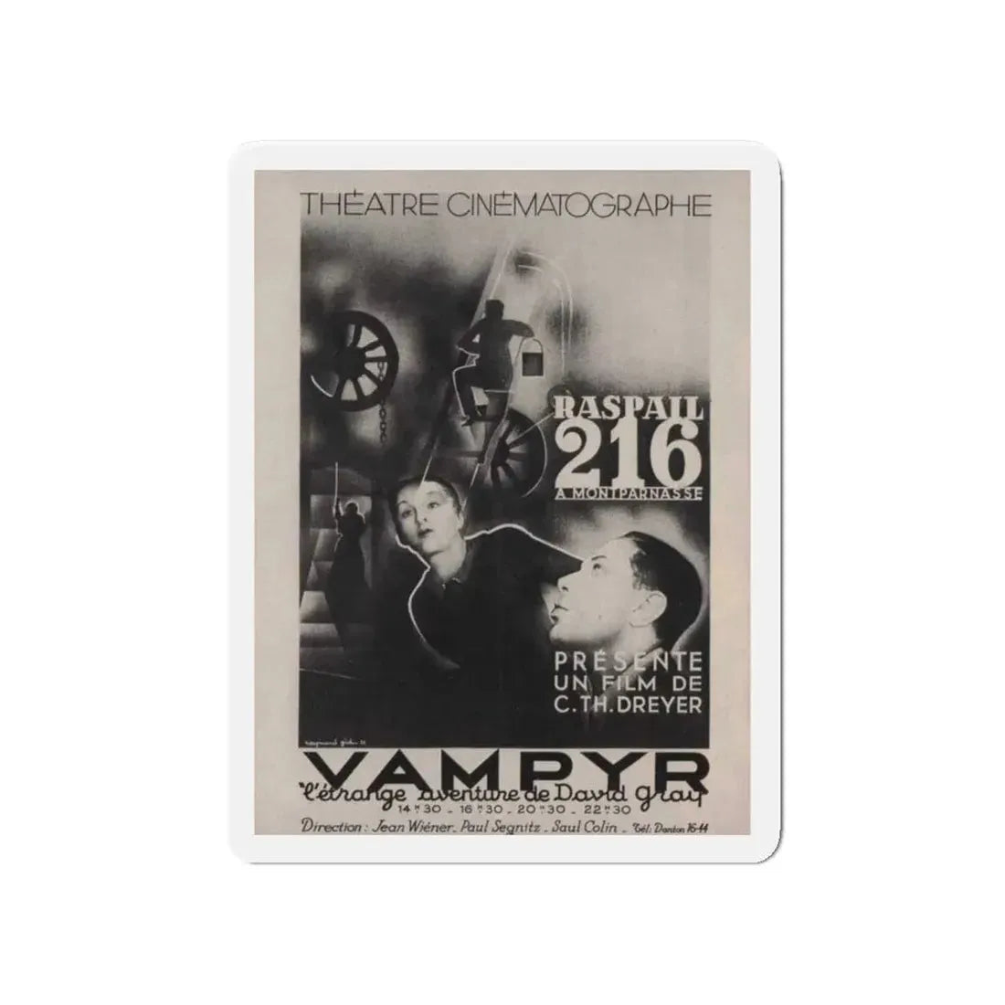 VAMPYR 1932 Movie Poster - Refrigerator Magnet 4 Inch Die-Cut - The Sticker Space