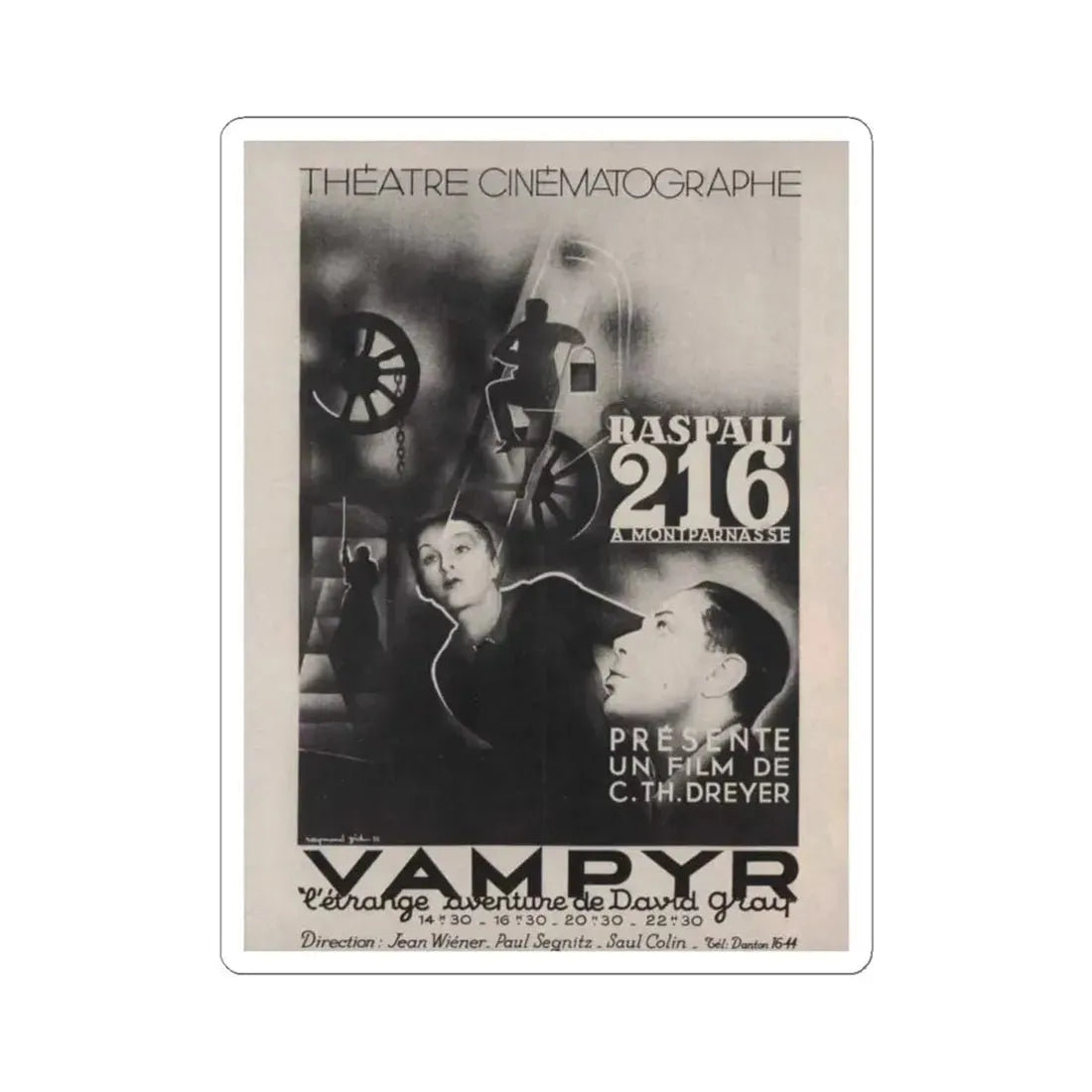 VAMPYR 1932 Movie Poster - STICKER Vinyl Kiss-Cut Decal 4 Inch White - The Sticker Space