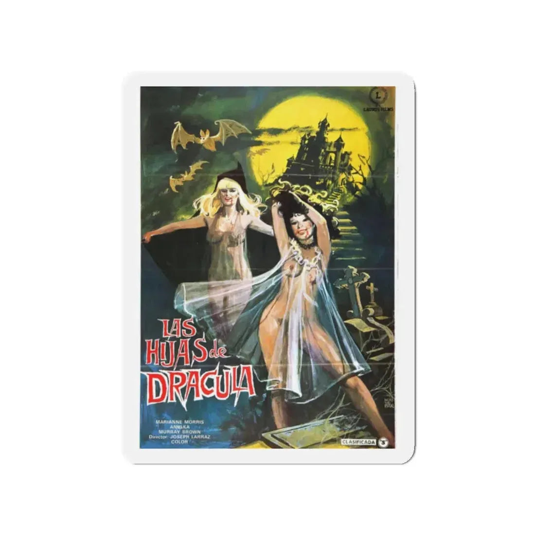 VAMPYRES (2) 1975 Movie Poster - Refrigerator Magnet 2 Inch Die-Cut - The Sticker Space