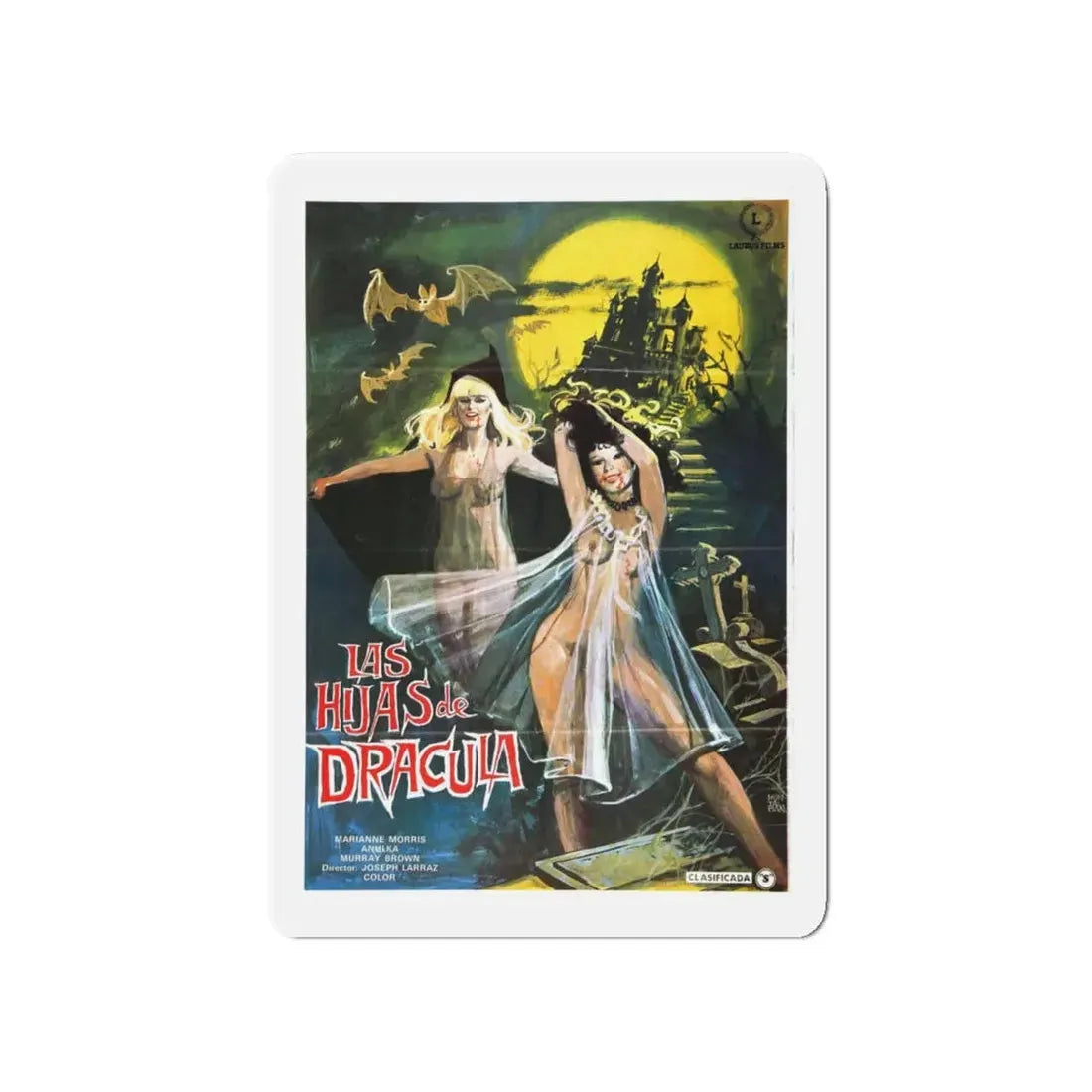 VAMPYRES (2) 1975 Movie Poster - Refrigerator Magnet 4 Inch Die-Cut - The Sticker Space