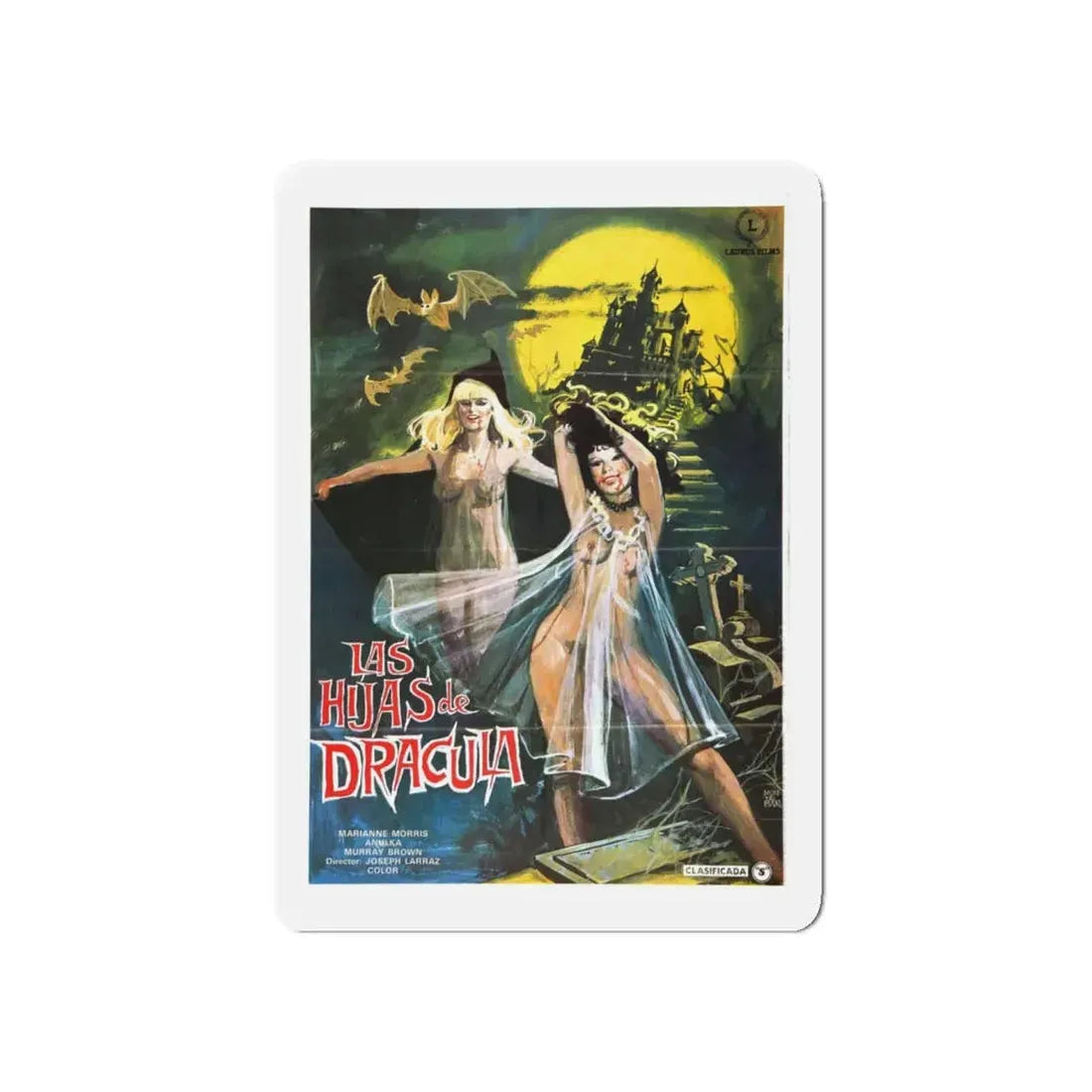 VAMPYRES (2) 1975 Movie Poster - Refrigerator Magnet 5 Inch Die-Cut - The Sticker Space