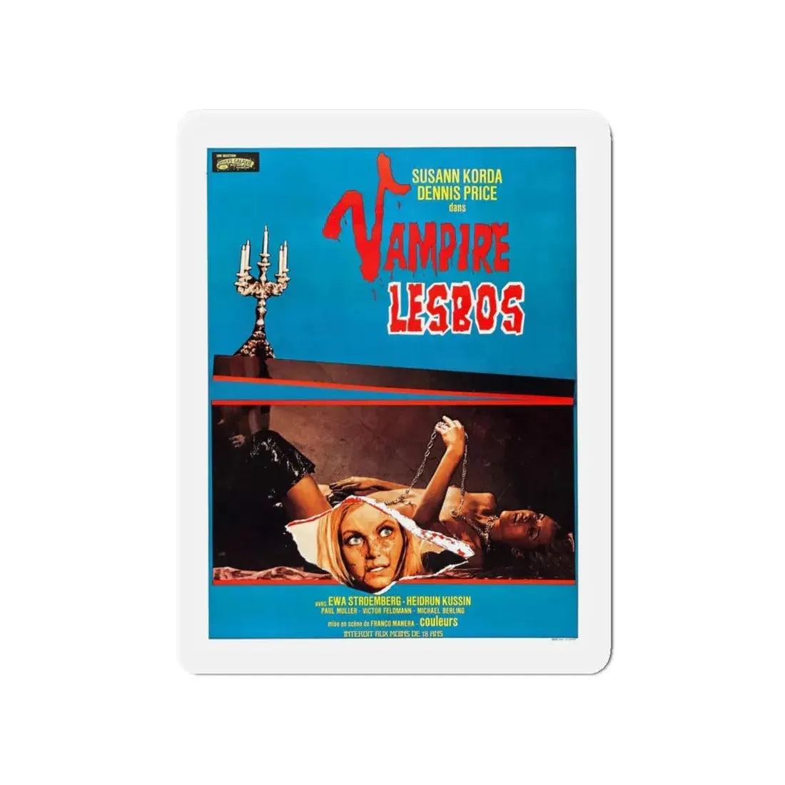 VAMPYROS LESBOS (FRENCH) 1971 Movie Poster - Refrigerator Magnet 4 Inch - The Sticker Space