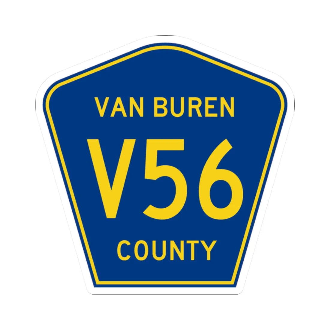 Van Buren County Route V56 IA (Iowa) (Road Sign) STICKER Vinyl Kiss-Cut Decal 2 Inch White - The Sticker Space
