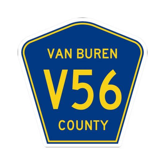 Van Buren County Route V56 IA (Iowa) (Road Sign) STICKER Vinyl Kiss-Cut Decal 2 Inch White - The Sticker Space