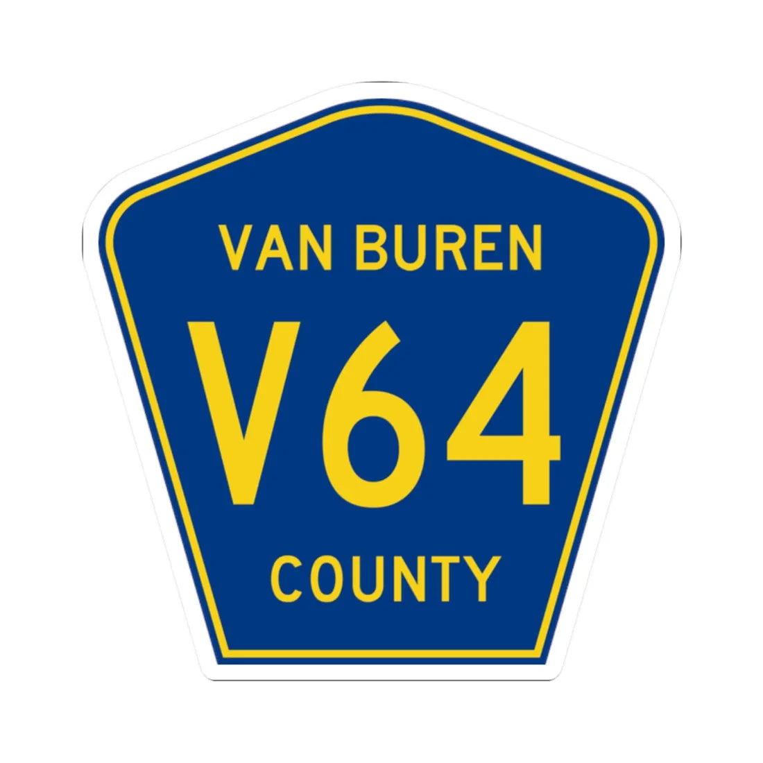 Van Buren County Route V64 IA (Iowa) (Road Sign) STICKER Vinyl Kiss-Cut Decal 2 Inch White - The Sticker Space