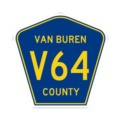 Van Buren County Route V64 IA (Iowa) (Road Sign) STICKER Vinyl Kiss-Cut Decal 2 Inch White - The Sticker Space