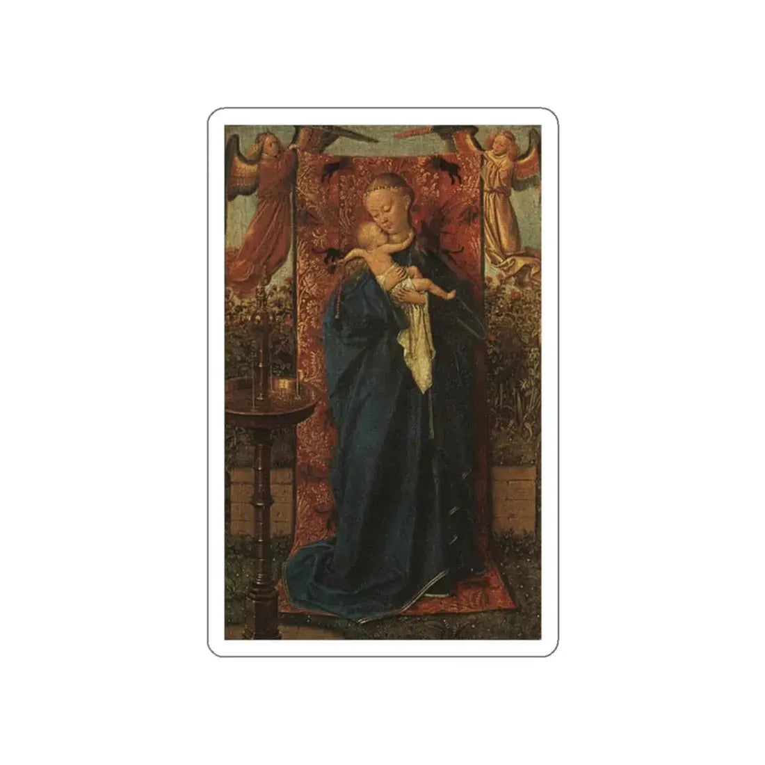 VAN EYCK - MADONNA BY THE FOUNTAIN, 1439 (Artwork) STICKER Vinyl Die-Cut Decal White Die-Cut 2 Inch - The Sticker Space