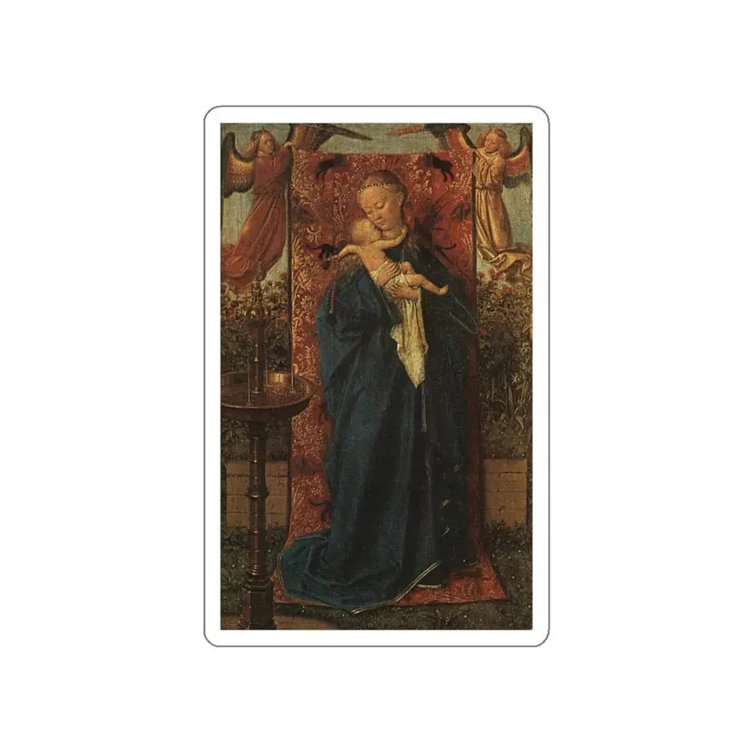 VAN EYCK - MADONNA BY THE FOUNTAIN, 1439 (Artwork) STICKER Vinyl Die-Cut Decal White Die-Cut 5 Inch - The Sticker Space