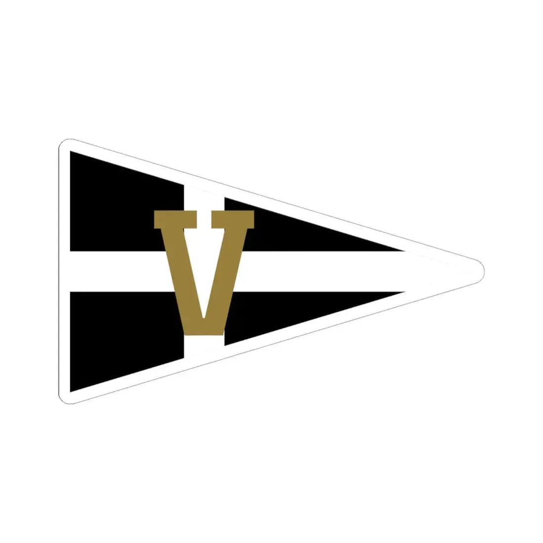 Vanderbilt burgee (United States) STICKER Vinyl Kiss-Cut Decal 6 Inch White - The Sticker Space