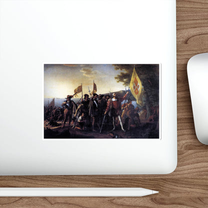 VANDERLYN, John - Columbus Landing at Guanahani, 1492 (Artwork) STICKER Vinyl Die-Cut Decal-The Sticker Space