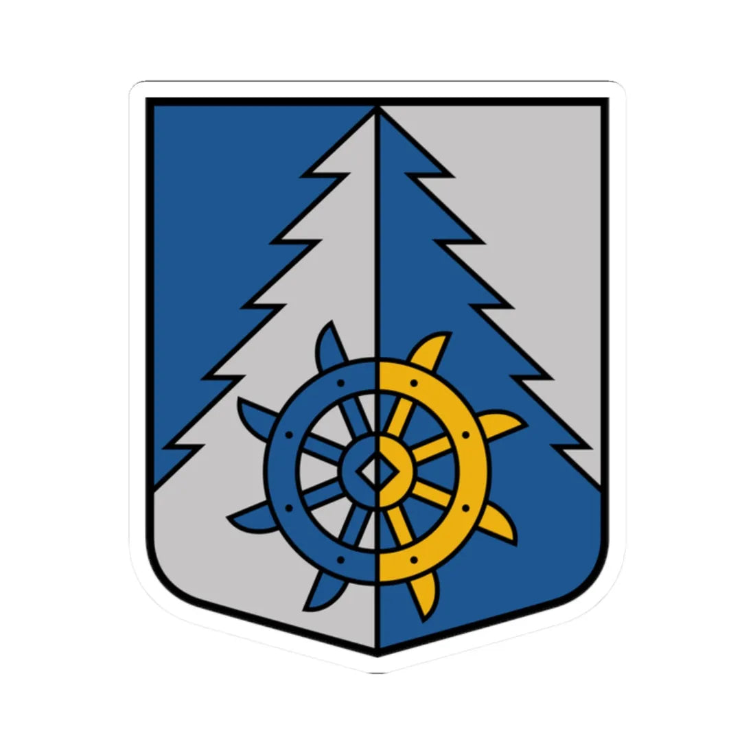 Īvandes pagasta ģerbonis (Latvia) (Coat of Arms) STICKER Vinyl Kiss-Cut Decal 2 Inch White - The Sticker Space
