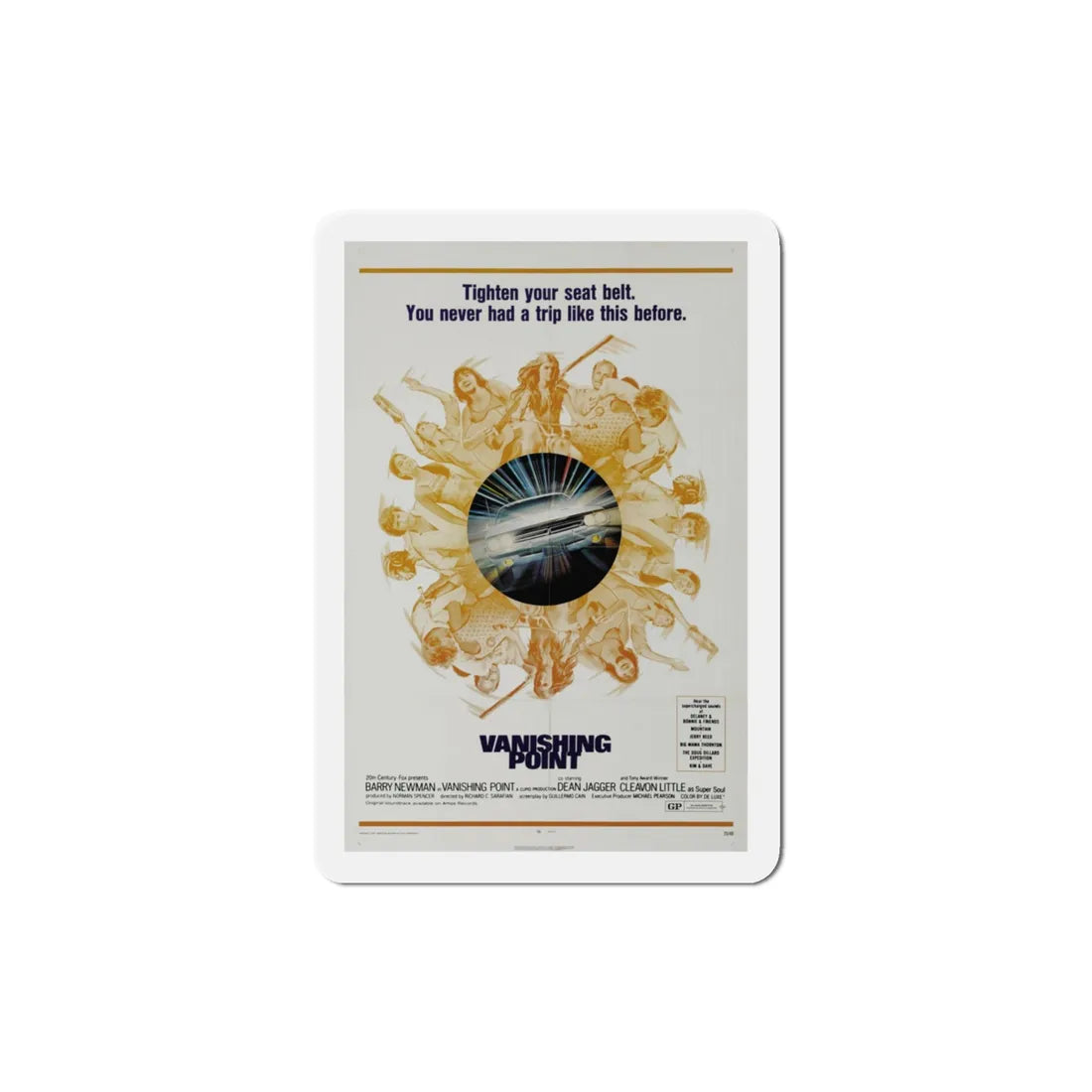 Vanishing Point 1971 Movie Poster Refrigerator Magnet 3 Inch - The Sticker Space