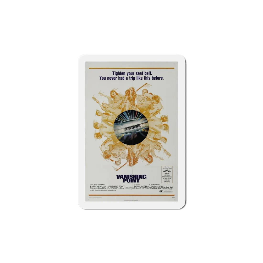 Vanishing Point 1971 Movie Poster Refrigerator Magnet 6 Inch - The Sticker Space