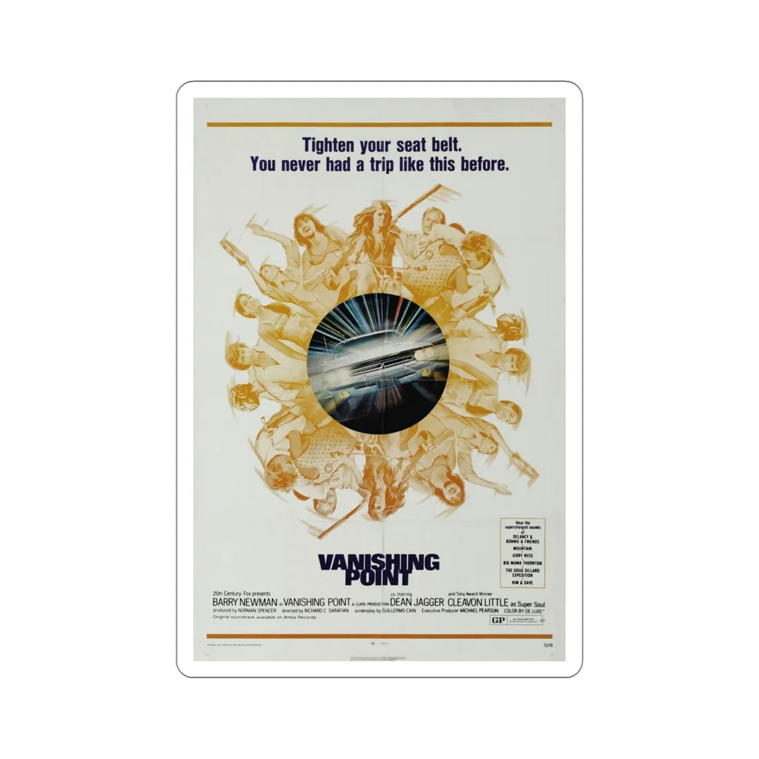 Vanishing Point 1971 Movie Poster STICKER Vinyl Die-Cut Decal 5 Inch - The Sticker Space