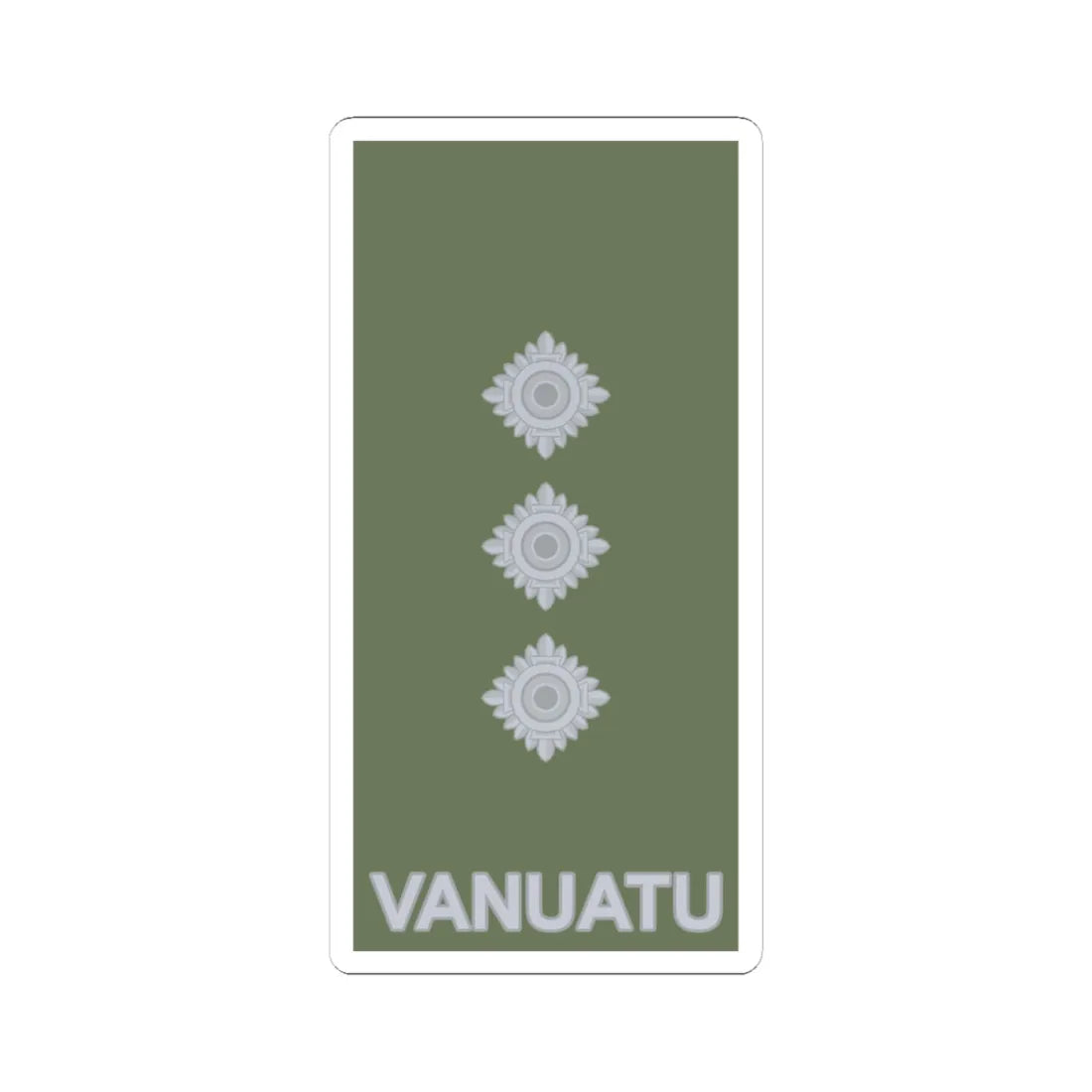 Vanuatu Mobile Force OF 2 (Vanuatu) (Military Rank) STICKER Vinyl Kiss-Cut Decal 4 Inch White - The Sticker Space