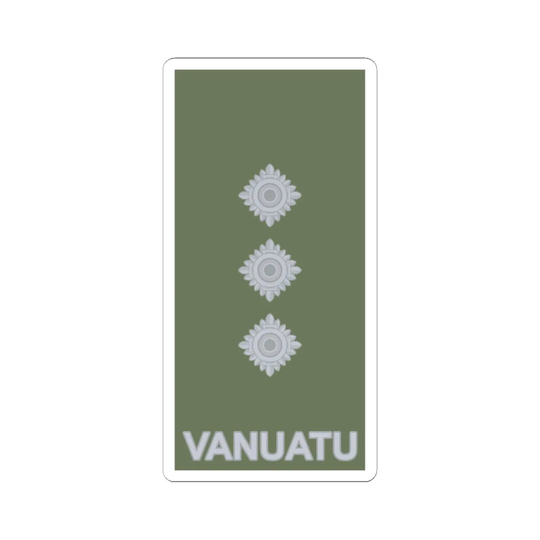 Vanuatu Mobile Force OF 2 (Vanuatu) (Military Rank) STICKER Vinyl Kiss-Cut Decal 6 Inch White - The Sticker Space