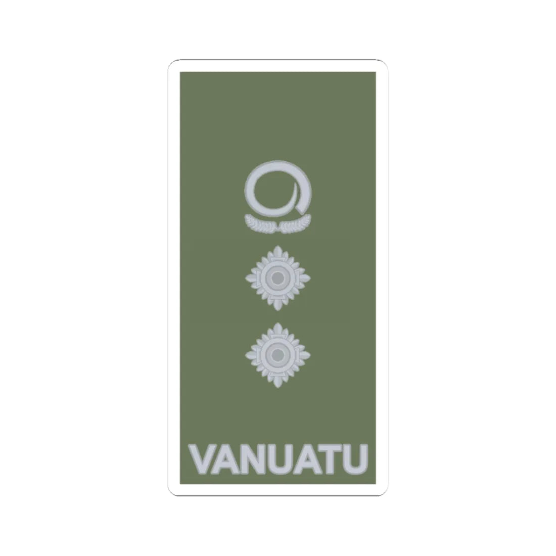Vanuatu Mobile Force OF 5 (Vanuatu) (Military Rank) STICKER Vinyl Kiss-Cut Decal 3 Inch White - The Sticker Space