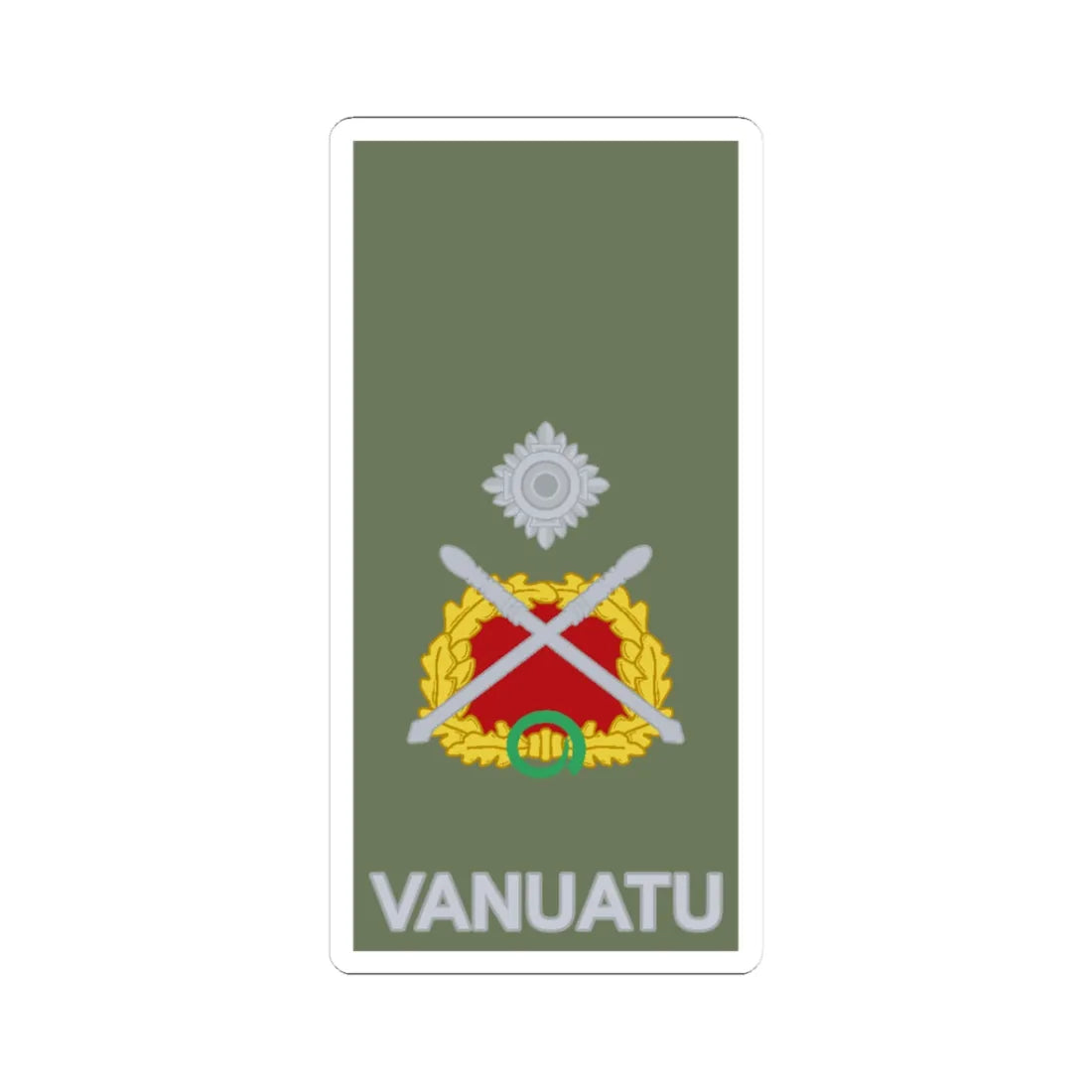 Vanuatu Mobile Force OF 7 (Vanuatu) (Military Rank) STICKER Vinyl Kiss-Cut Decal 3 Inch White - The Sticker Space