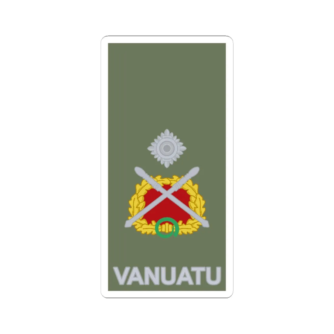 Vanuatu Mobile Force OF 7 (Vanuatu) (Military Rank) STICKER Vinyl Kiss-Cut Decal 4 Inch White - The Sticker Space