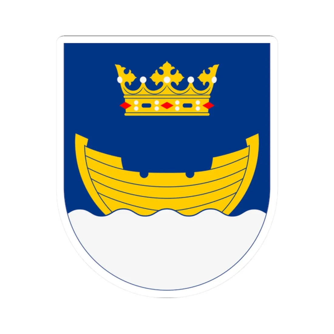 Vapen för Helsingfors stad (Finland) (Coat of Arms) STICKER Vinyl Kiss-Cut Decal 2 Inch White - The Sticker Space