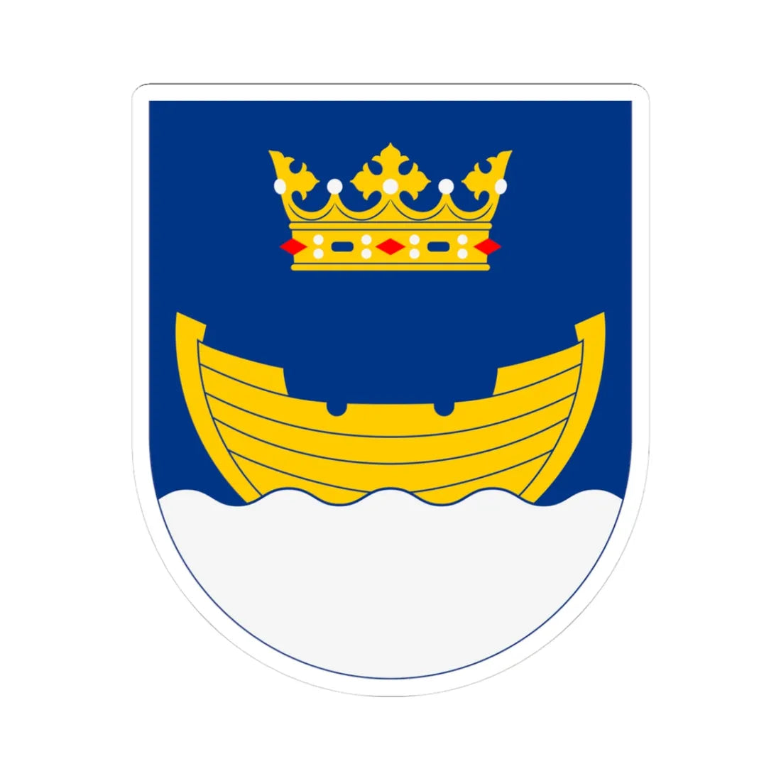 Vapen för Helsingfors stad (Finland) (Coat of Arms) STICKER Vinyl Kiss-Cut Decal 3 Inch White - The Sticker Space