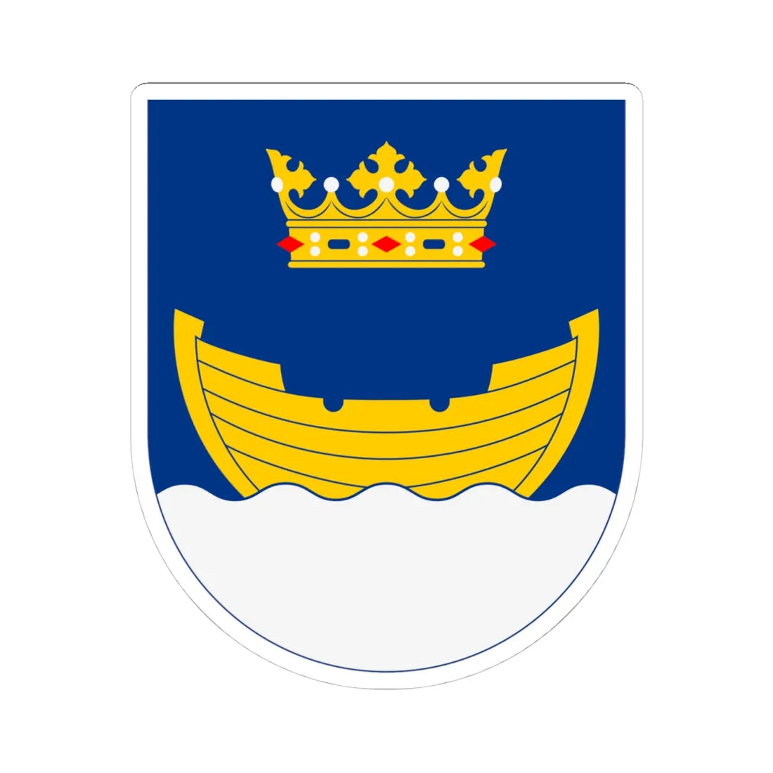 Vapen för Helsingfors stad (Finland) (Coat of Arms) STICKER Vinyl Kiss-Cut Decal 4 Inch White - The Sticker Space