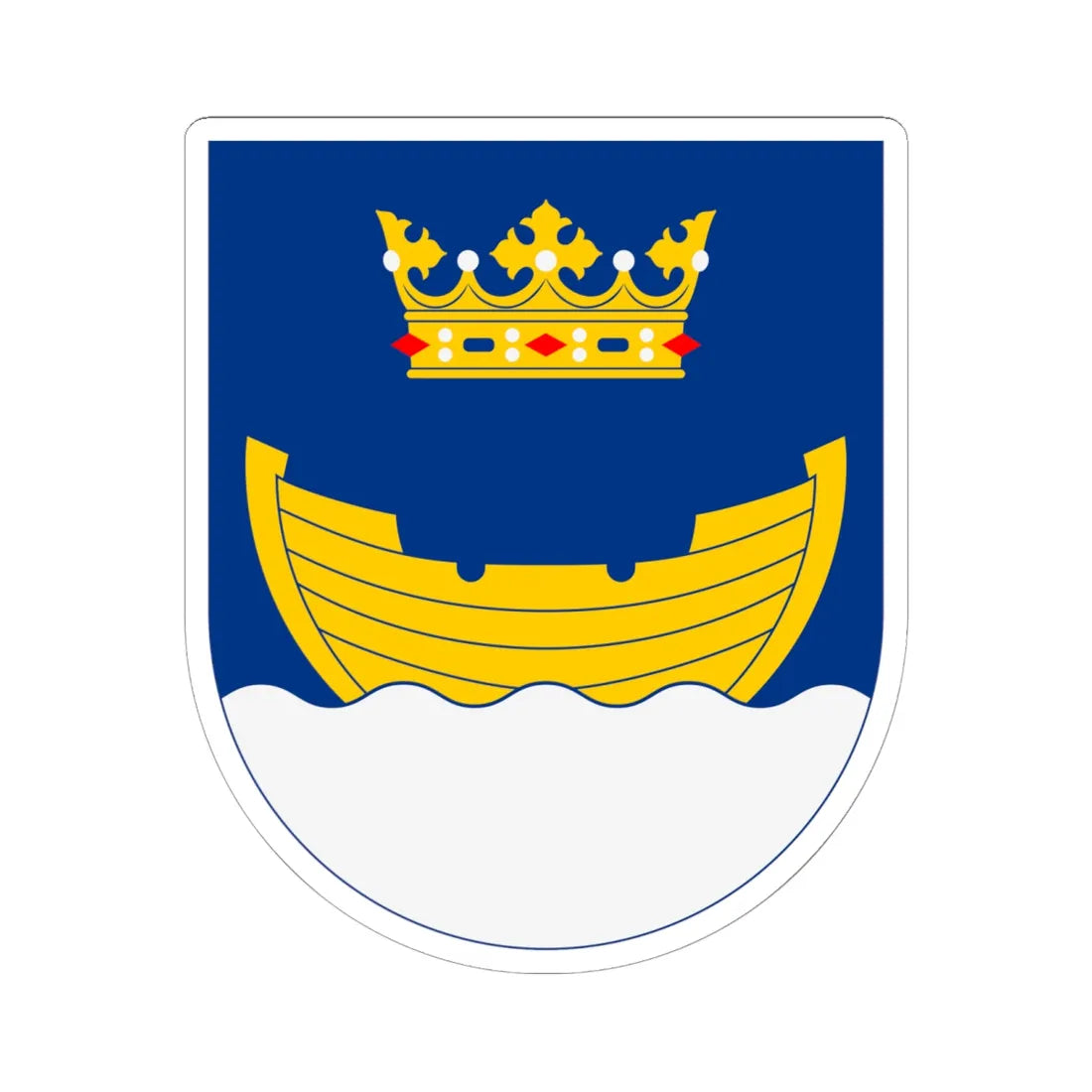 Vapen för Helsingfors stad (Finland) (Coat of Arms) STICKER Vinyl Kiss-Cut Decal 6 Inch White - The Sticker Space