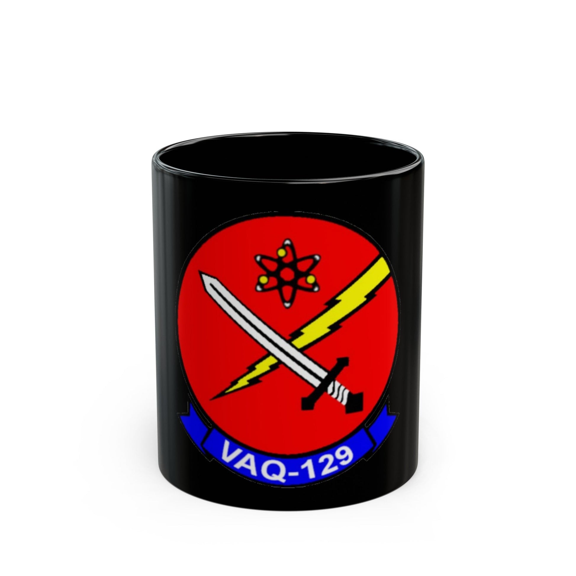 VAQ 129 (U.S. Navy) Black Coffee Mug-11oz-The Sticker Space