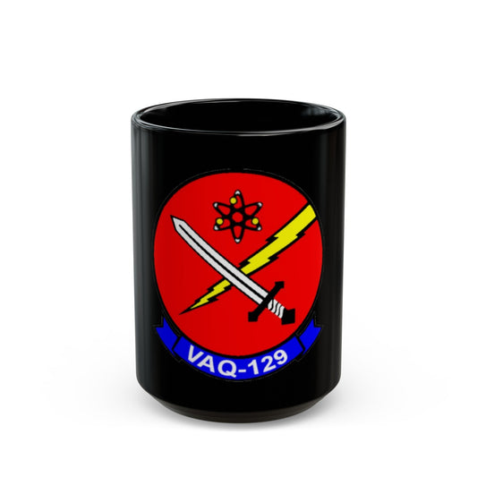 VAQ 129 (U.S. Navy) Black Coffee Mug-15oz-The Sticker Space