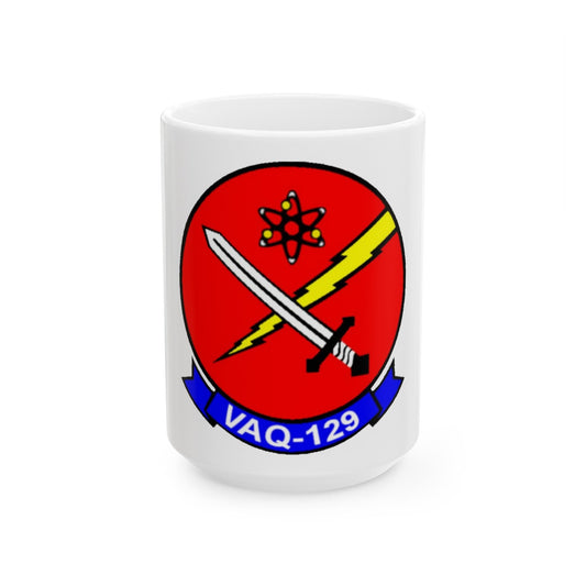 VAQ 129 (U.S. Navy) White Coffee Mug-15oz-The Sticker Space