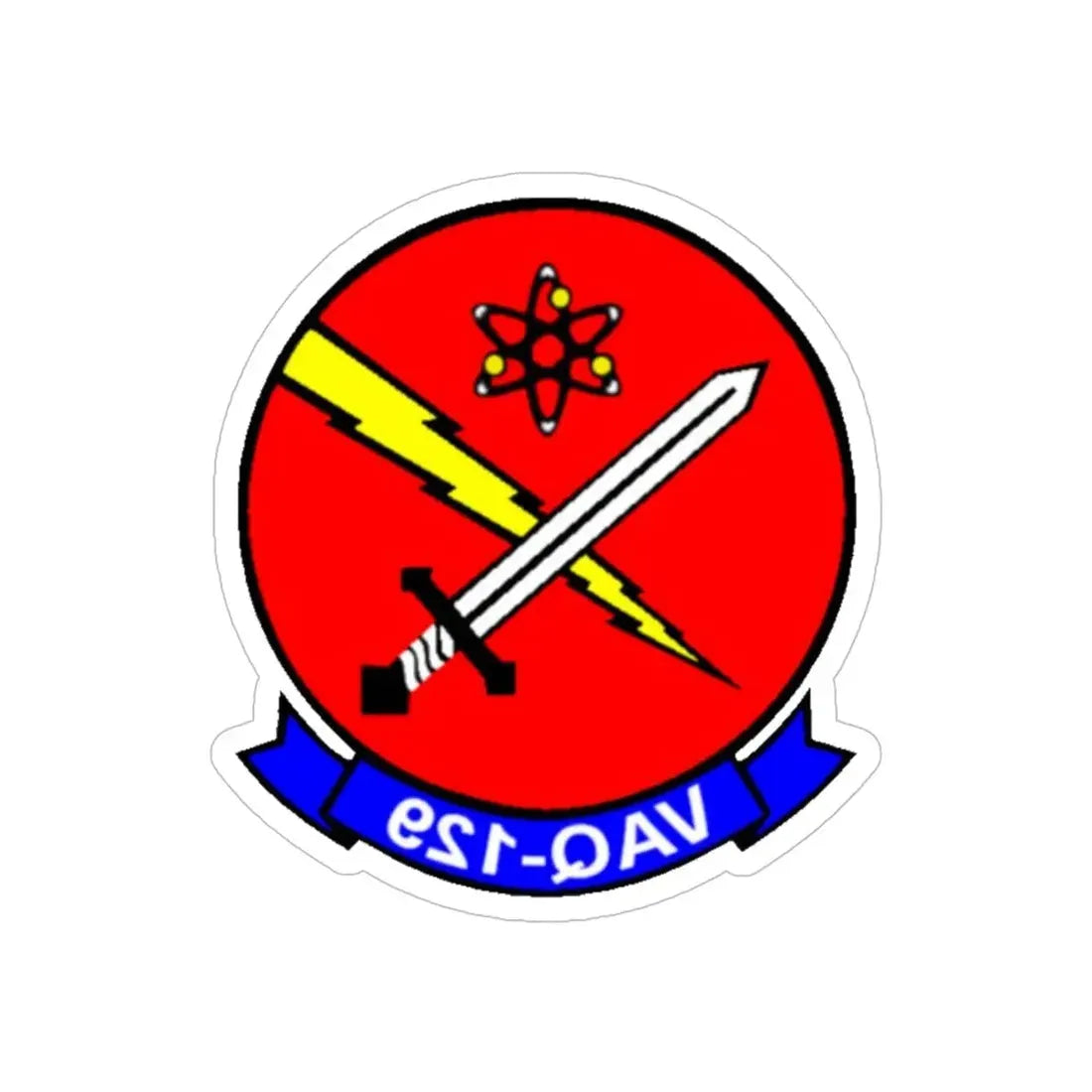 VAQ 129 (U.S. Navy) REVERSE PRINT Transparent Die-Cut STICKER 5 Inch Die-Cut Transparent - The Sticker Space