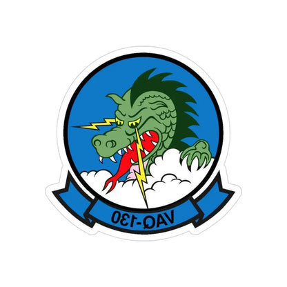 VAQ 130 Electronic Attack Squadron 130 (U.S. Navy) REVERSE PRINT Transparent Die-Cut STICKER 3 Inch Die-Cut Transparent - The Sticker Space